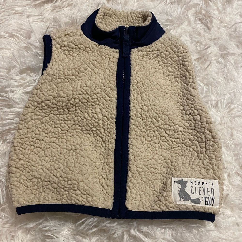 Carter’s 3M Sherpa Vest ‘Mommy’s Clever Guy’